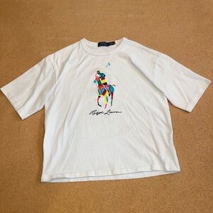 White Graphic Short Sleeve Polo Ralph Lauren Tee